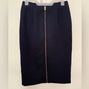 Philosophy Womens Navy Blue Back Zip Straight Pencil Skirt Size 4